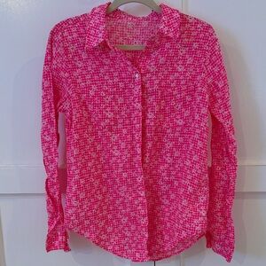 Bright pink Lilly Pulitzer Women's button down Top